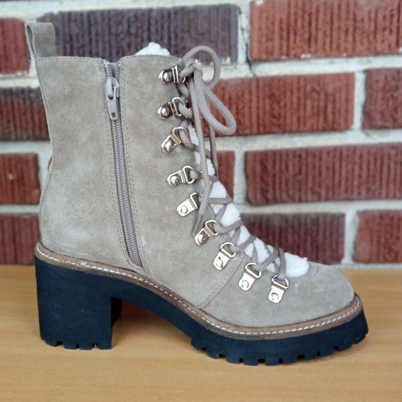 NWT Jeffrey Campbell 'OWhat' Blogger Favorite Lace Up Boot in Taupe Suede - Picture 7 of 11
